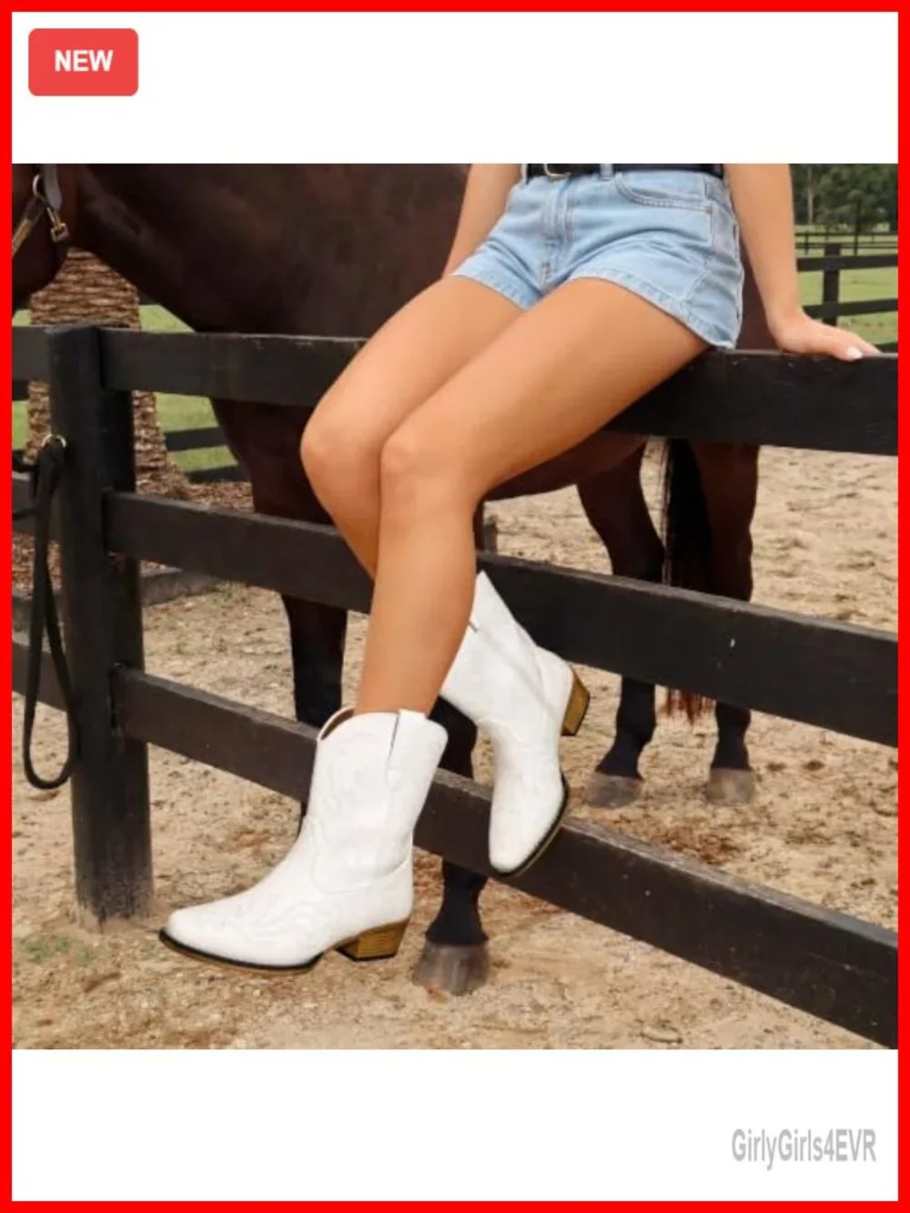 Western Ankle Boots with Embroidery and Cuban Heel
